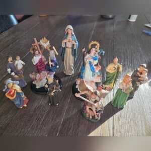 Colorful 10 piece Religious Figurine Set